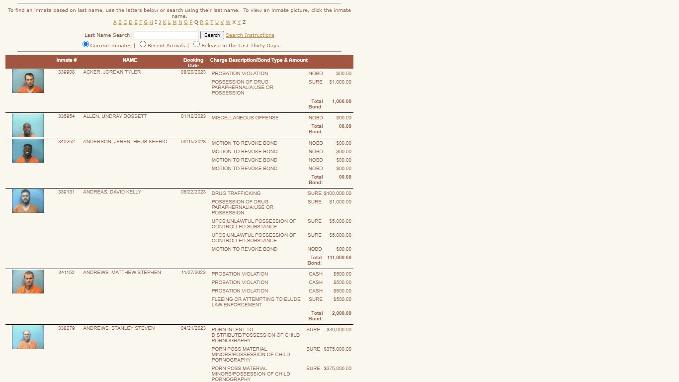 Shelby County Sheriff's Office - Inmate Listing
